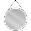 Mexen Reni, LED kúpeľňové zrkadlo s podsvietením 90x90 cm, 6000K, čierny rám, ochrana proti zahmlievaniu, 9812-090-090-611-70