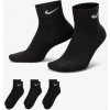 Nike 3PPK VALUE COTTON QUARTER SX4926-001 čierna