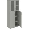 Policová skriňa Strong, 80x192x40 cm, sivá/sivá - 1 kus - 1 KS - 4 - nie - 60 mesiacov - rovná - kombinovaná - Hobis - 2x sklenené a 2x plné - sivá - 80 cm - Strong - 40 cm - 192 cm - 77.6 kilogramu H