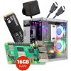 Súprava s Raspberry Pi 5 (16 GB RAM), Pironman 5, 1 TB SSD + príslušenstvo