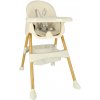 KIK KX4516 Detská jedálenská stolička s podnožkou krémová