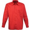 Premier Košile PR200, popelínová, dlouhý rukáv COT3902000040n-red Červená 44,5