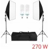 Andoer Foto Lampa Studio 2x softbox světlo + 2x stativ + 2x žárovky, 270W!