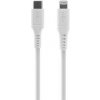 Kábel Fixed FIXDLS-CL05-WH Liquid silicone nabíjací a dátový, PD 60W USB-C/Lightning - MFi na iPhone/iPad/iPod/AirPods, 0,5m, bílý
