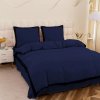 Posteľné obliečky zo syntetickej bavlny - tmavo modré s čiernym lemom 4 časti: 1ks 160x200 + 2ks 70x80 + plachta