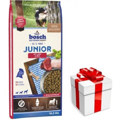 Bosch Junior jahňacie mäso s ryžou 15 kg + prekvapenie pre vášho psa ZDARMA