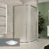 MEREO SET Kora Lite - Sprchový kút 90x90x185 cm, chróm ALU/sklo Grape 4 mm s vaničkou a sifónom, biela, CK35131ZM