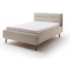 Béžová čalúnená dvojlôžková posteľ s úložným priestorom s roštom 140x200 cm Lotte - Meise Möbel