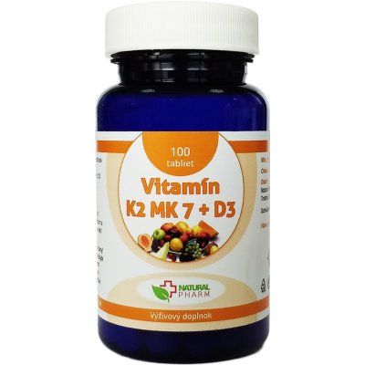 Natural Pharm Vitamín K2 MK-7 + D3 100 tabliet