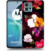 Picasee silikónový čierny obal pre Motorola Moto G72 - Flowers and Berries