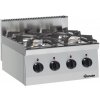 Plynový sporák 4 hořáky, 600x600x290 mm | BARTSCHER, 600 Imbiss inox