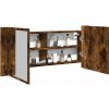 vidaXL LED kúpeľňová zrkadlová skrinka dymový dub 100x12x45 cm 834959