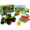 LEAN TOYS Poľnohospodársky traktor s prívesmi zeleno-čierny