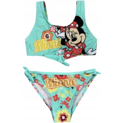 SunCity · Detské / dievčenské dvojdielne plavky Minnie Mouse s kvetinami - Disney EU 128 Tyrkysová