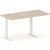 Výškovo nastaviteľný stôl FUTURE, 170x80 cm, 2 motory, biela/dub
