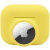 AppleKing 2v1 silikónový ochranný obal pre AirPods Pro / AirTag 1 / 2 - žltý - možnosť vrátiť tovar ZADARMO do 30tich dní