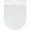 Biele WC sedadlo s jednoduchým zatváraním Wenko Habos, 46 × 36 cm