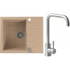 Alveus SETA 22016 Beige55/BRS SETA22016 - Drez Granitový Cadit 10- 590x500mm, vanička 325x425x198mm+ bateria ANGEL, Beige 55/ brúsená nerez