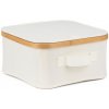 Úložný box G21 30 x 30 x 15 cm, bambusový s vekom, béžový