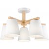 Lamkur | Prisadený luster ELLIE 5xE27/60W/230V biela/buk | LA37776