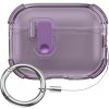 AppleKing priehľadný obal so zapínaním a karabínkou pre AirPods Pro 3 - tmavofialový - možnosť vrátiť tovar ZADARMO do 30tich dní