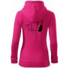 Mačka a gitara WC - Mikina dámska trendy zipper s kapucňou - XL ( Purpurová )