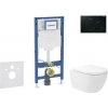 Geberit Duofix - Set predstenovej inštalácie, klozetu Oudee Vortex a dosky softclose, tlačidlo Sigma01, čierna SANI11CA5145B