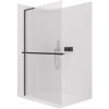 CERANO - Sprchová zástena Walk-in Onyx L-ľavá vzpera - 8 mm + polička / držiak na uteráky - čierna matná, ryhované sklo - 50x200 cm