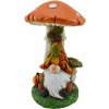 Dekorácia MagicHome Nature, Trpaslík pod hubou, polyresin, 11x12x16,5 cm