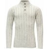 Nórsky vlnený sveter s gombíkovou légou Devold Nansen Rib Knit sivý XS