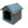 HOBBYDOG Modrá kostkovaná psí bouda - R2