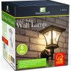 LED solárne svietidlo – nástenné – 21 x 21 cm – 8 LED – čierne – teplá biela