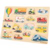 New Classic Toy Dřevěné vkládací puzzle - dopravní prostředky - 16 ks