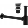 DuraHome Výpust KLIK-KLAK + sifón, HAPPO 46397, čierna, matná, bez prepadu