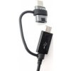 Kábel Samsung Combo EP-DG950DBE, USB-A na microUSB/redukcia USB-C, 1.4m, čierny (Bulk)