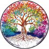 Závesná okrúhla vitráž - Strom života - Múdrosť