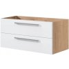 Mereo Bino, kúpeľňová skrinka 121 cm, biela/dub CN673S