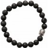 Nefertitis Náramok z lávového kameňa s hlavou Budhu NF5017 - obvod 17 až 22 cm
