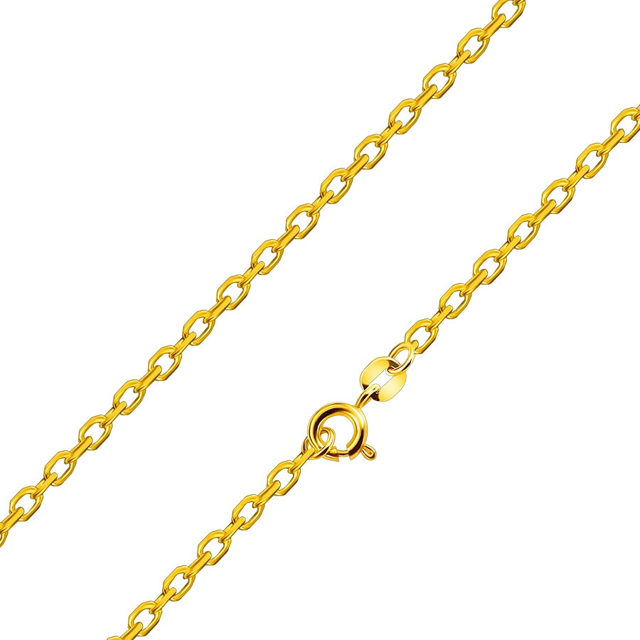 Šperky eshop Zlatá retiazka z 9K zlata, žltá farba hladké oválne články S3GG171.27