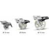 Bolis Italia Transparentné koliesko s brzdou - 75 mm bdcb3af8b7b0f6e86960c366f3dc93bd