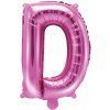 PartyDeco Fóliový balón Mini - Písmeno D 35 cm ružový