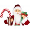 Dekorácia MagicHome Vianoce, Santa, s darčekom, červený, 60 cm