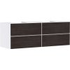 HANSGROHE Xevolos E závesná skrinka pre lakovanú dosku s 2 zápustnými umývadlami, 4 zásuvky PushOpen, 1570 x 550 x 555 mm, matná biela/tmavý dub, 54199730