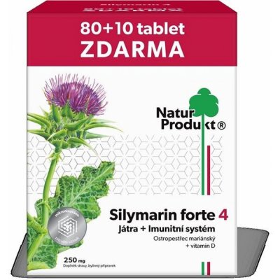 NaturProdukt Silymarin forte 4 tbl pečeň + imunitný systém 90 ks