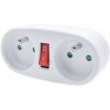 Solight rozbočovač, 2 x 10A, biely, vypínač [P107]