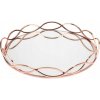 DekorStyle Zrkadlový podnos Ehin 31 cm rose gold