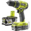 Ryobi R18DD7-252S aku bezuhlíkový 18 V skrutkovač/vŕtačka + 1x 2Ah + 1x 5Ah batéria + nabíjačka ONE+