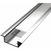 LEDprodukt LED lišta zapustená - BEGTIN surový hliník Dĺžka: 1m, Typ krytky: Mliečna krytka zaklapávacia (difúzor)