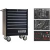 Dielenský vozík Black edition s 219 dielnou sadou náradia VIGOR V8000-BE