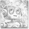 Vymalujsisam.sk Bodkovanie - Roztomilý robot v farbách Farba: Modrá, Veľkosť: 50x50cm, Rám: Bez rámu, iba zrolované plátno